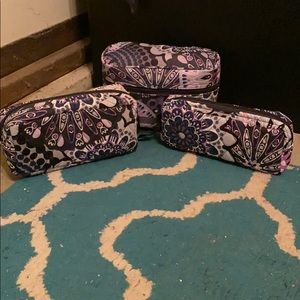 Vera Bradley 3 piece makeup set